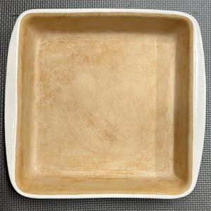 Pampered Chef Stoneware Square Baker 9” Casserole New Traditions Vanilla White
